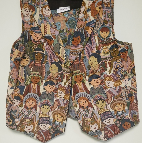 Evelyn Ayers Jackets & Blazers - Vtg Womens Tapestry Vest Evelyn Ayers Made in Usa